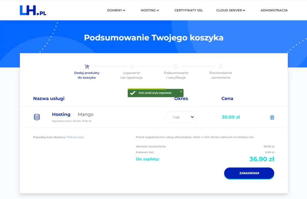 Tańszy hosting w LH.pl, porady, kod rabatowy, rabaty